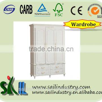 4 Doors Wooden Storage Wardrobe