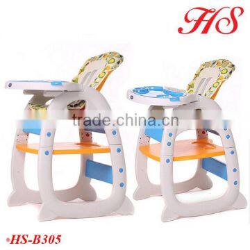 2in1 function plastic high baby eating chair