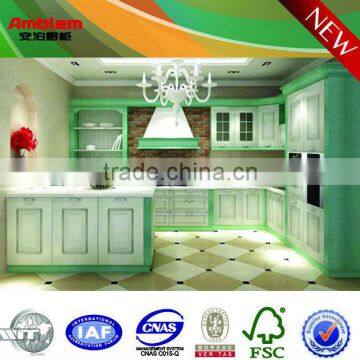 2015 new green PVC kitchen cabinet