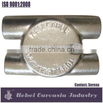 Malleable iron Conduit box, two way 90degree back outlet H type