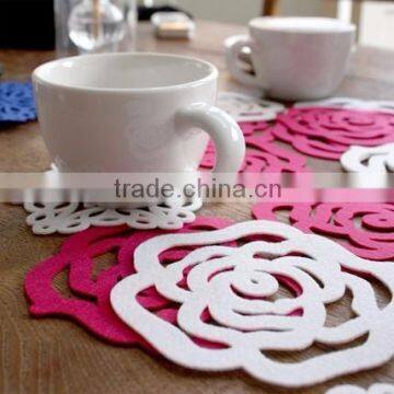 Exquisite popular color polyester felt Coasters