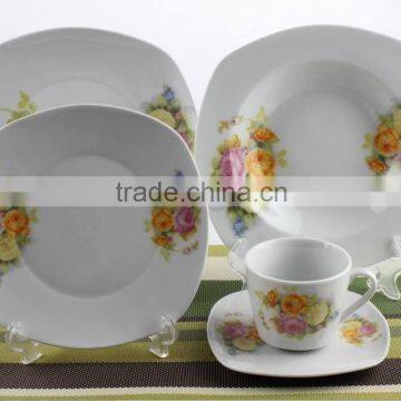 Five star new decal ceramic square dinner set,pretty porcelain houseware