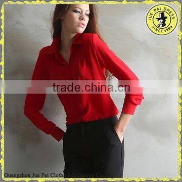 Beautiful Bright Chiffon Silk Proffessional Office Lady Blusas photo-6