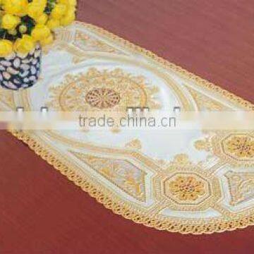 beautiful gold lace oval tablecloth, 18 years production experience