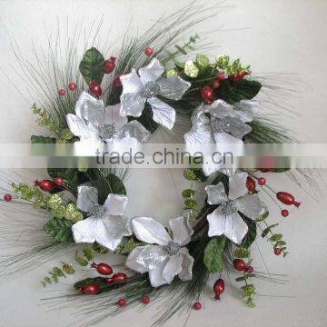 artificial flowers christmas wall hanging poppy decoration wreath