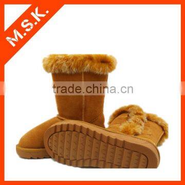 Winter half-calf women sheepskin snow boot