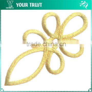 Gold Metallic Long Circle Iron-on Embroidery Custom Patches