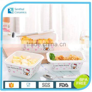 Airtight ceramic food container with lock lid