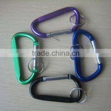 Large D Shaped Aluminum Carabiner With Keyring