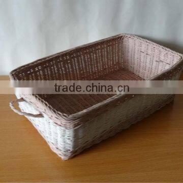 Rect. Bio Color Rattan Basket With Nice Handles