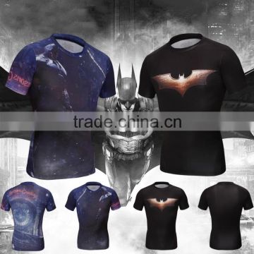 Latest fashion dropship printed super hero t-shirts 95% polyester 5% marvel t-shirts