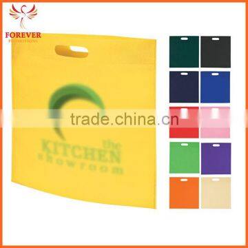 Heat Sealed Non-woven Tote Bag Large Die Cut Punch Handled Exhibition Custom Logo Tote Bag