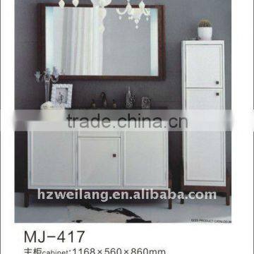 Modern Solid wood bathroom vanity with side cabinet bathroom furniture