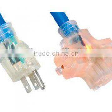 Extreme Weather Resistant Triple Tap American Outdoor Extension Cord With Light Indicate photo-3