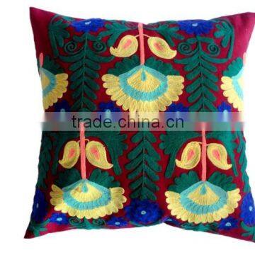 RTHCC-40 Latest Floral Embroidery Traditional Designer Jaipur Pure Cotton Export Quality Suzani cushion covers Christmas Decor