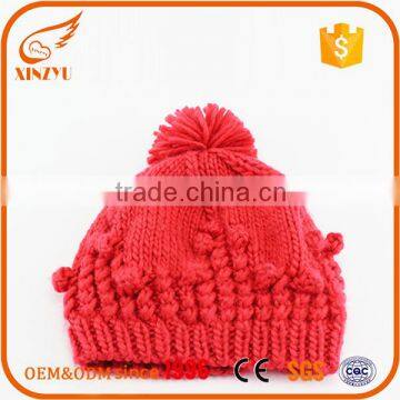 Custom fashiosn knit 100% acrylic beanie hat