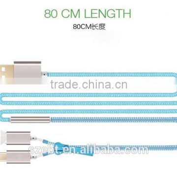 1.2meter 2 in 1 Fast Charging Cable For IOS Cell phone & Android Smart Phone