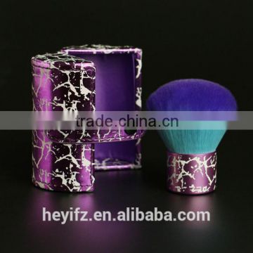 Hot Sell Duo-color Fiber Cracking Printed Kabuki Brush With PU Box