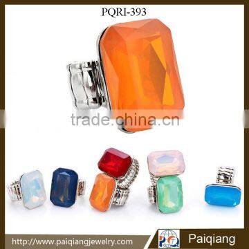 Wholesale New Fashion Jewelry Exaggerated Big Gemstone Stretch Ring in Various Color