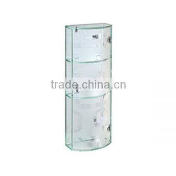 Manufacturer waterproof three layers chinese shower room transparent glass case Bathroom Shelves