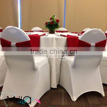 Wedding spandex chair band with diamond buckle spandex chair cover sash lycra chair bow                        
                                                Quality Choice