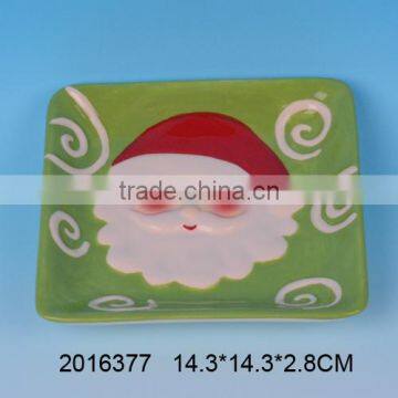 Excellent christmas kitchenware,ceramic santa plate wholesale