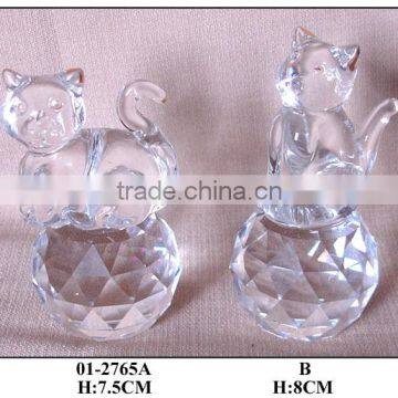 crystal craft glass cat decoration