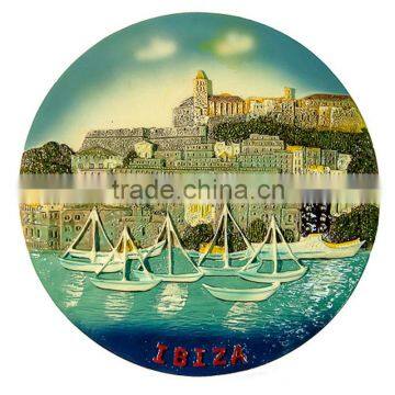 decorative souvenir 3D plate Spain. Ibiza (Diameter 17 cm)