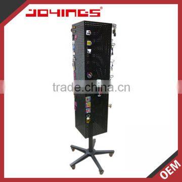 Metal Floor Standing Movable Rotating 4 Sided Display Stand