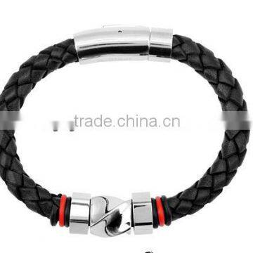 leather bracelet with magnetic clips