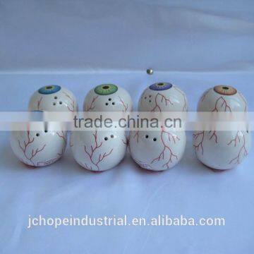 halloween ceramic eyeball salt and pepper shakers