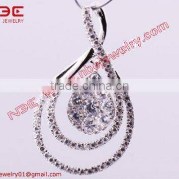 micro setting 925 sterling silver pendant with AAA CZ stone