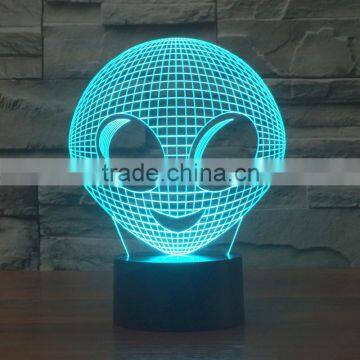 3D Optical Night Light Elien 7 RGB Light Colors 10 LEDs AA Battery or DC 5V Mixed Lot photo-2