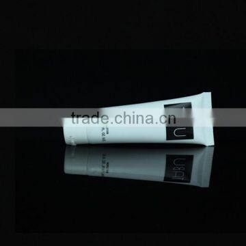 black and white shiny small diameter plastic cosmetic packaging with screw cap