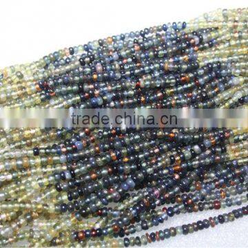 Natural Blue Multi Sapphire Smooth Rondell