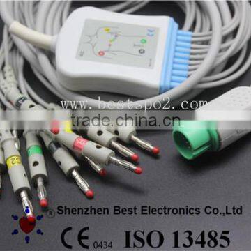 12 Lead IEC 4.0 Banana Connector EKG Cable and Leadwires Used for EKG 90496 Ultraview Module