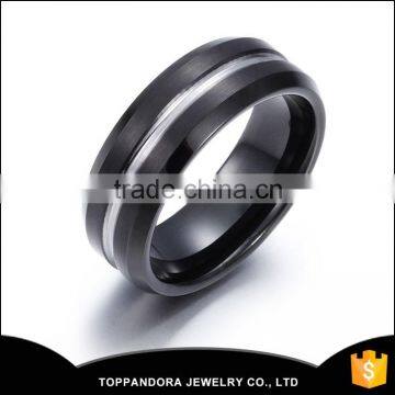 stainless steel punk style ring designs Black plated fashion men ring                        
                                                Quality Choice