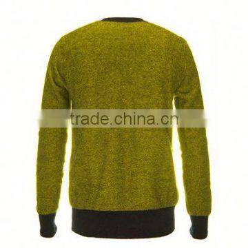 VAN-A15-M032 England Style Stripe Patches Design Men Round Neck Cashmere Sweaters photo-4