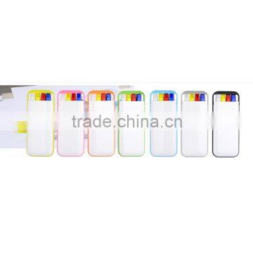 Best Promotion item plastic 4 color Wax highlighters pen with plastic box