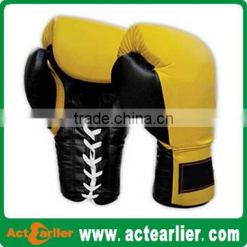 Synthetic leather custom design white red blue yellow boxing gloves for gym