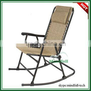 Wholesale Jacquard Teslin Fabric Cheap Comfortable Folding Porch Rocking Chair For Sale