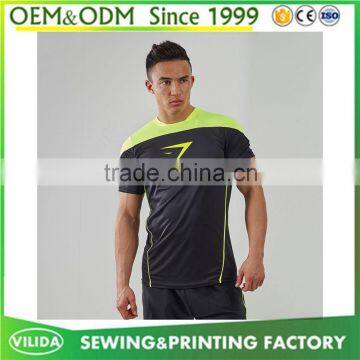 New Sport Fitness Compression Shirt Men Bodybuilding Short Sleeve T Shirt Gym Cross fit Running Tops Shirts