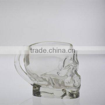 factory supplying existing mold skull head beer glass with handle