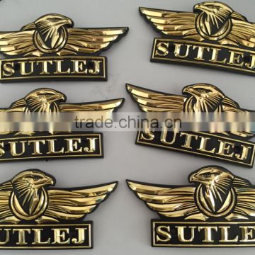 plating gold auto emblem,motor fuel tank emblem,plastic ABS car badge,chrome auto emblem