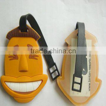 Eco friendly funny 3d cartoon soft pvc luggage tags, custom make your own 3d luggage tag