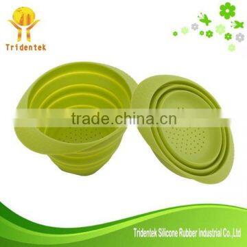 Eco-friendly non-stick collapsible colander silicone strainer