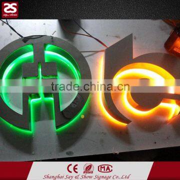 CE UL Rohs LED Backlit Acrylic Base Stainless Steel Illuminated Sign Letters