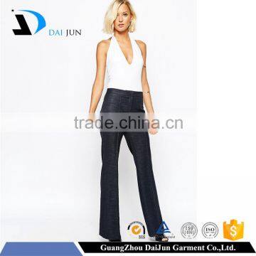 Daijun Oem High Quality Fit Deep Blue Crepe Girl Half Pants and Fashion High School Girls in Trousers