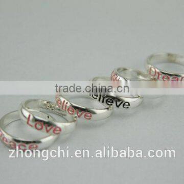 silver plating zinc alloy fashion ring