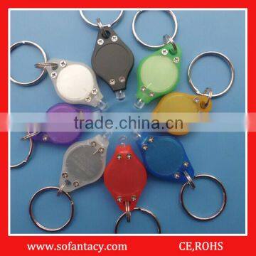 Souvenir gift uv led light keychain,led light up keychain light as souvenir gift